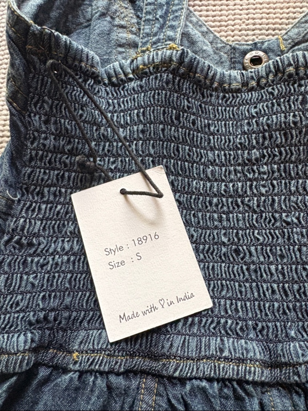 Dark Denim Button-Front Sundress - Picture 3 of 4